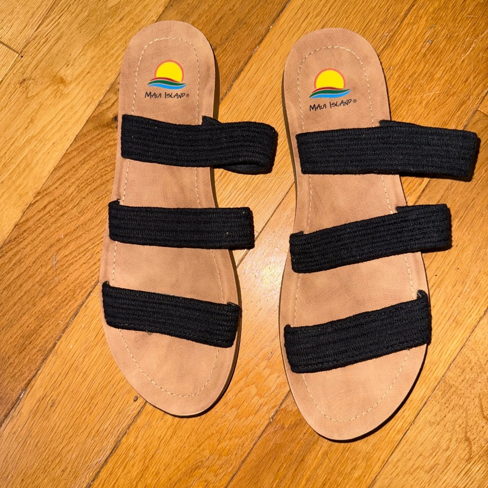 Maui Island Black Sandals for Women